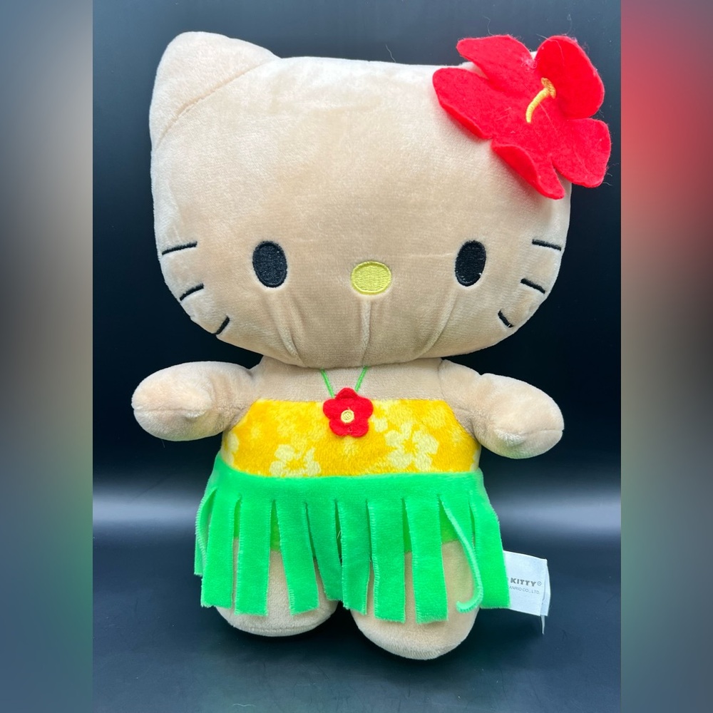 Hello Kitty‎ Plush with Red Flower and Green Skirt- 11 inches